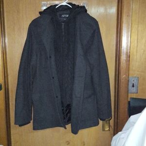 APT9 gently worn men's wool hooded jacket